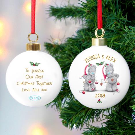 Personalised Me to You Bear Christmas Couples Bauble Extra Image 2